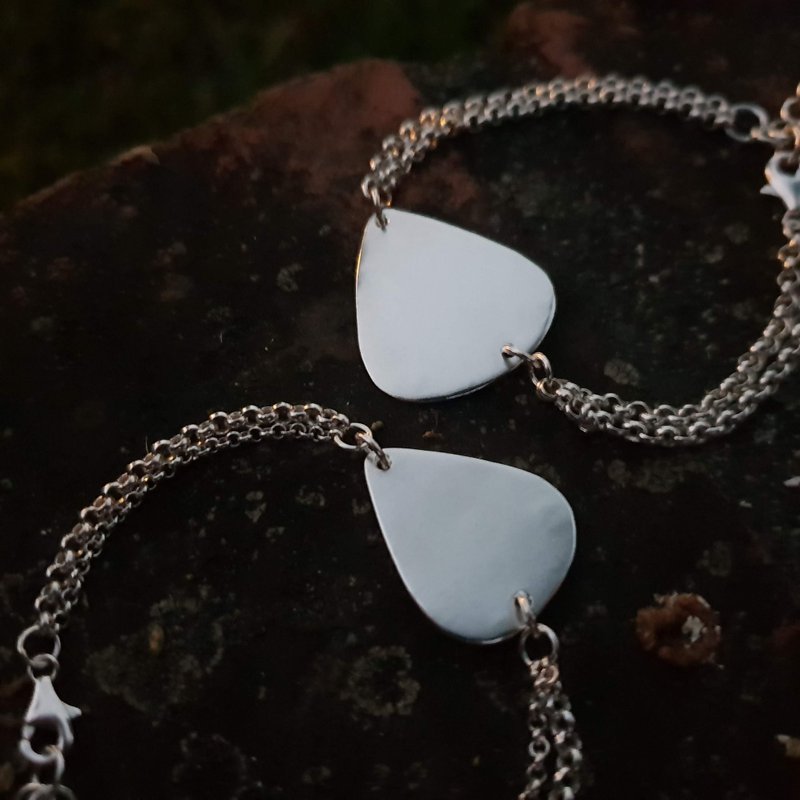 Z47款925纯银情侣手链.可敲字.定制英文字母数字.御匠敲饰 - 手链/手环 - 纯银 银色