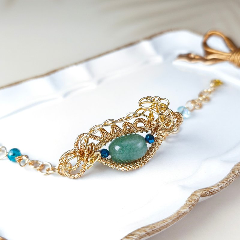 瞳影・金属编织手链 东陵玉 手环 饰品 - 手链/手环 - 铜/黄铜 多色