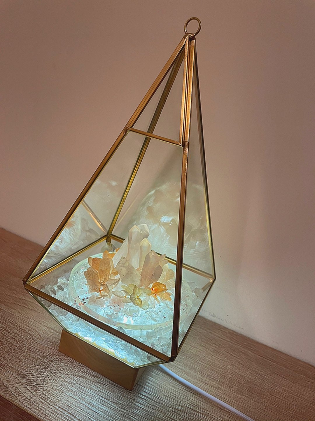 订制 | 四角玻璃花屋小明灯 | 水晶 | 居家灯饰 - 摆饰 - 水晶 橘色