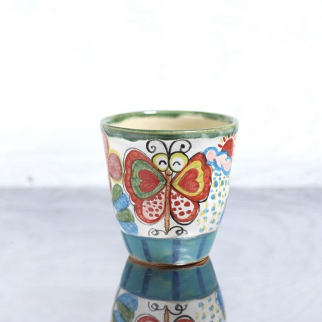 Butterfly picture cup (L) - 咖啡杯/马克杯 - 陶 