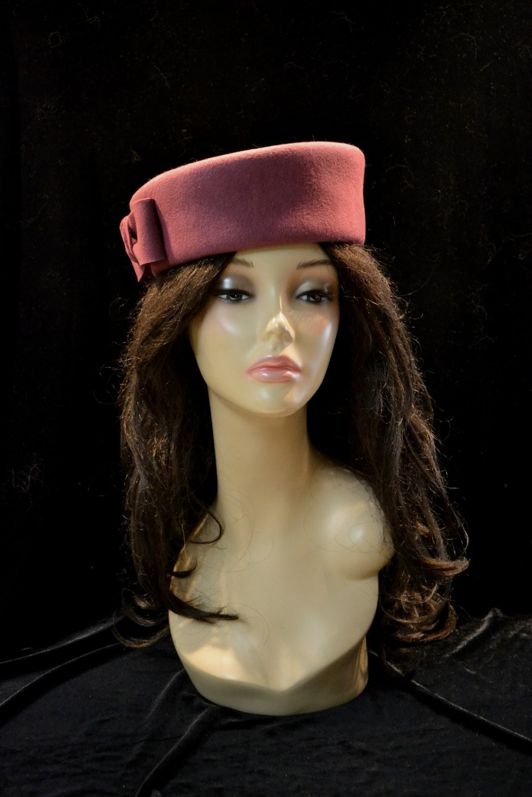 pink pillbox hat, pink winter hat, pink felt hat, guest wedding hat - 帽子 - 其他材质 粉红色