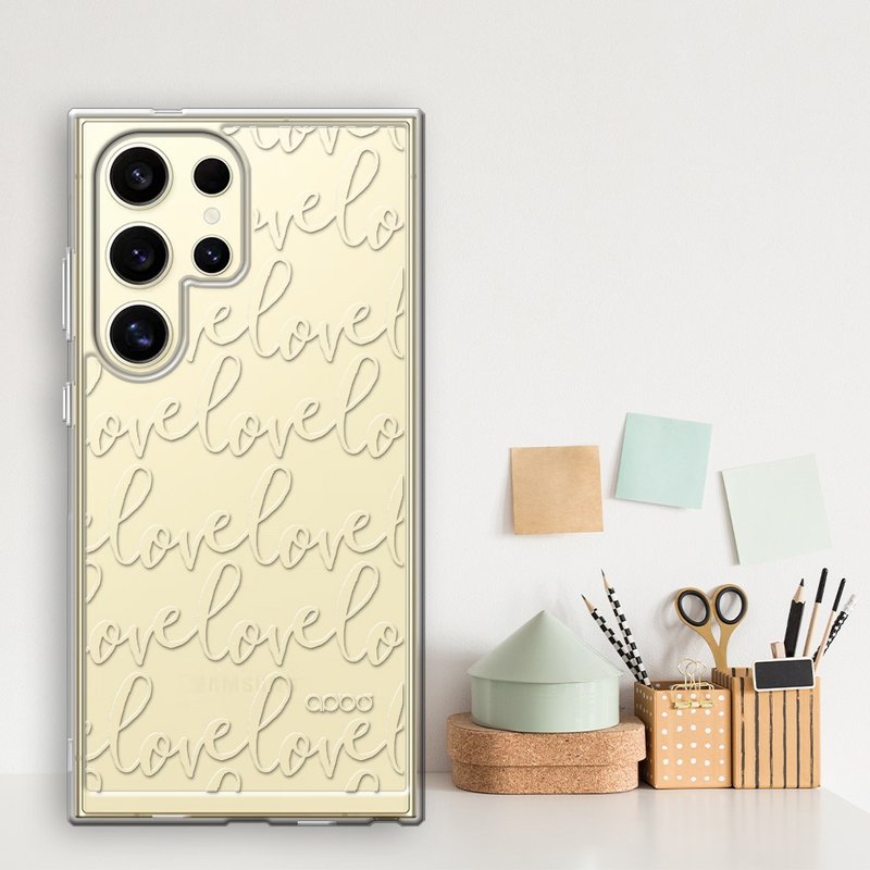 Samsung Galaxy S24/S23/S22系列 浮雕感防震双料手机壳-LOVE - 手机壳/手机套 - 其他材质 多色