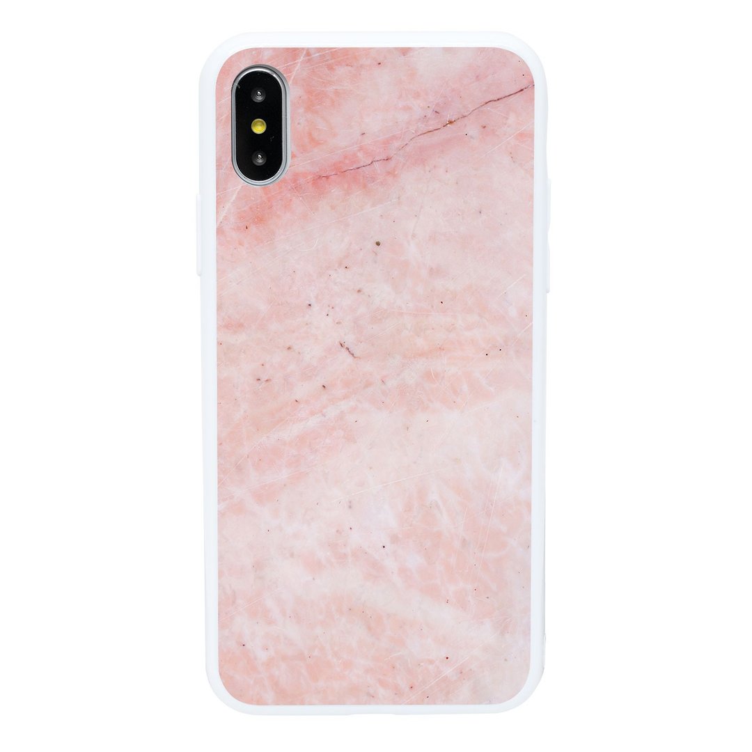樱花云石 iPhone 6 7 8 Plus X 至 11 pro max se 手机壳 - 手机壳/手机套 - 玻璃 粉红色