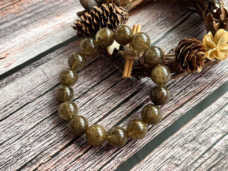 【一物一图】13mm 魔鬼发晶 手链 - 手链/手环 - 水晶 咖啡色