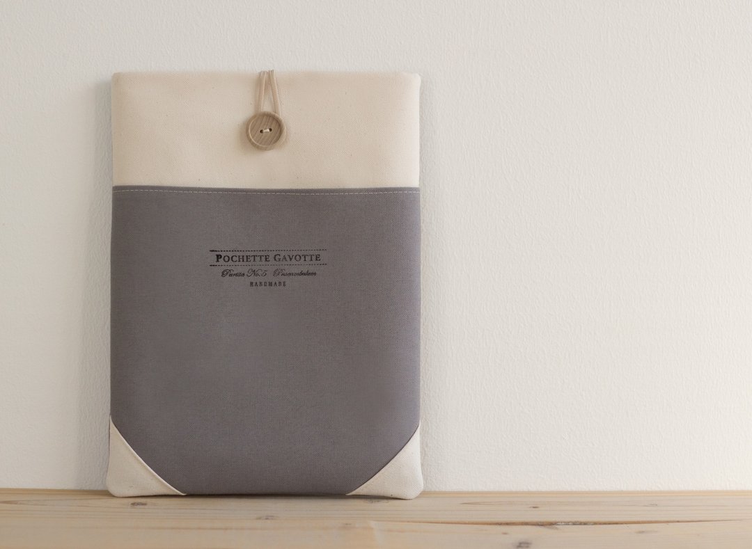 Simple laptop case, gray, unbleached canvas - 平板/电脑保护壳 - 棉 灰色