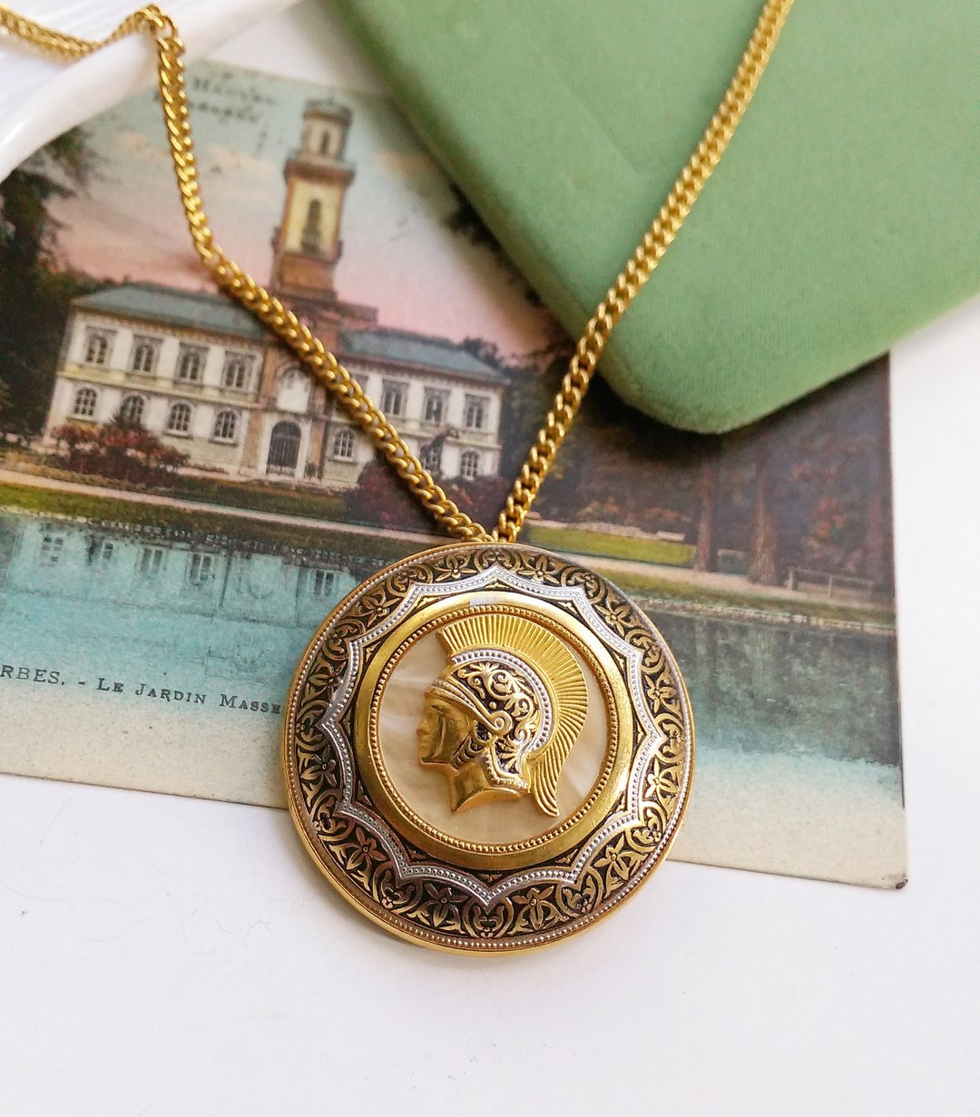 DAMASCENE 西班牙大马士革首饰 中古骑士项链别针两用 - 项链 - 其他材质 金色