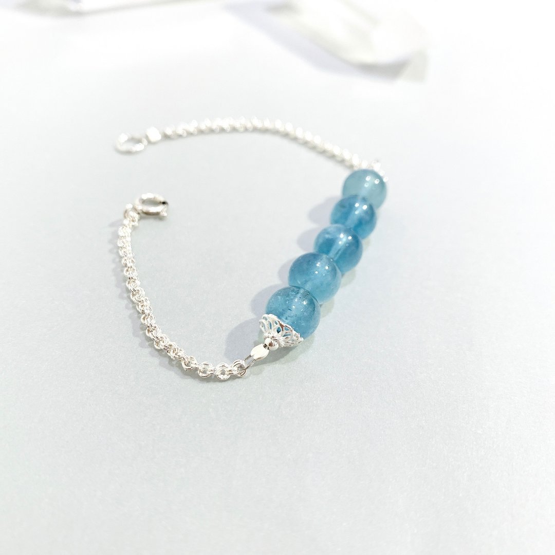 Ops Aquamarine silver bracelet -专属客订单-非客订请勿下单 - 手链/手环 - 宝石 银色