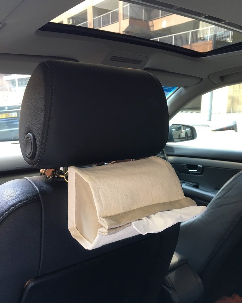 Tissue Case 挂式包装面纸布套 配皮带 车厢 家居 香港或台湾规格 - 纸巾盒 - 棉．麻 多色