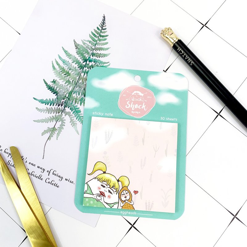 我爱蛋蛋妹-可再贴便条本 - 便条纸/标签贴 - 纸 绿色