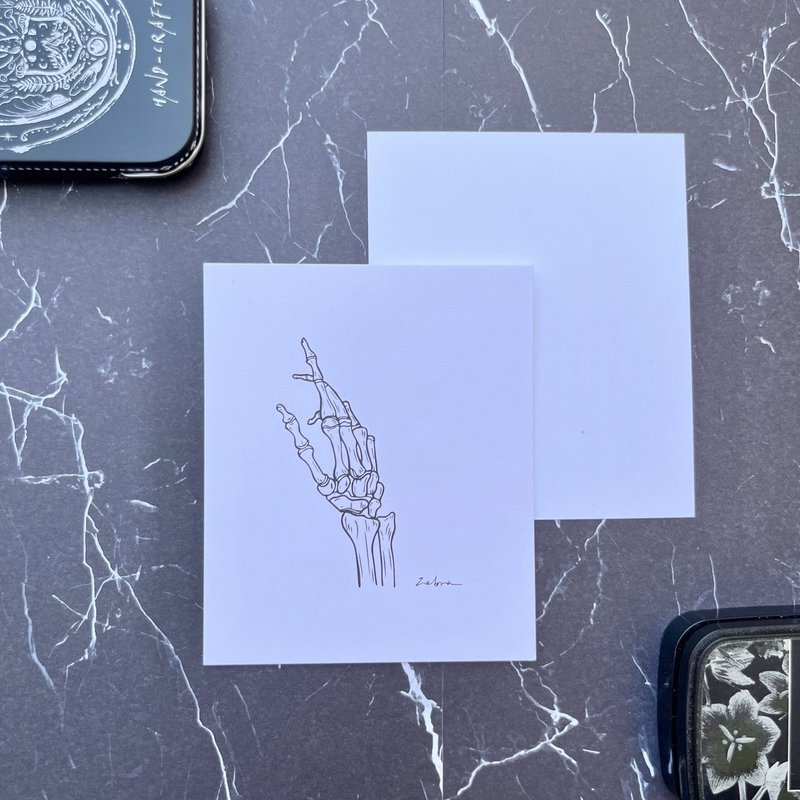 明信片-白卡系列(手骨) - 卡片/明信片 - 纸 