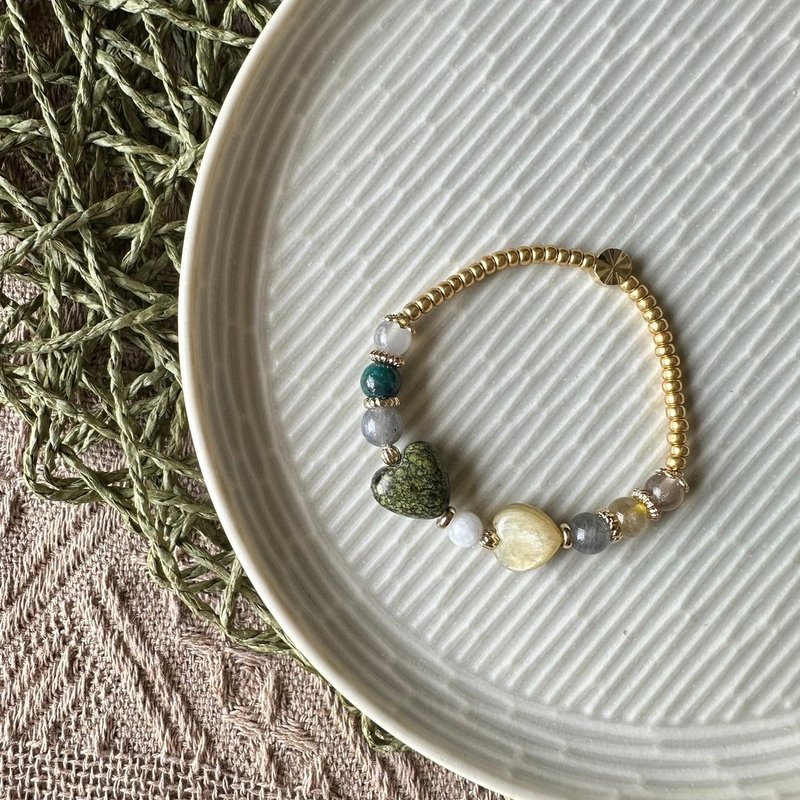 健康运药王石爱心弹性手链 - 手链/手环 - 水晶 