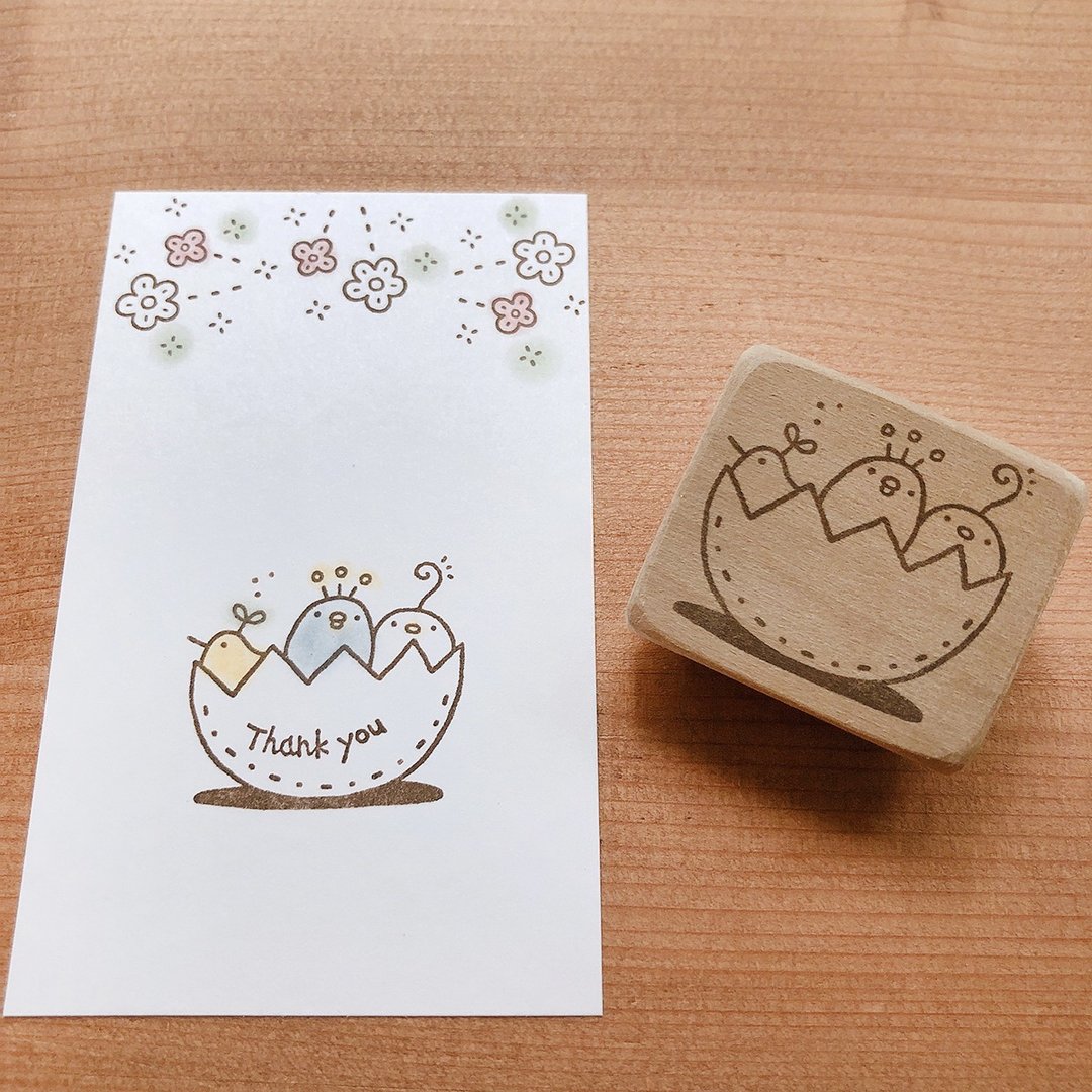 Frame stamp of eggs with Kotori - 印章/印台 - 橡胶 