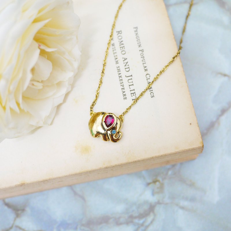 欢乐马戏团大象项链-红 - 项链 - 其他金属 红色