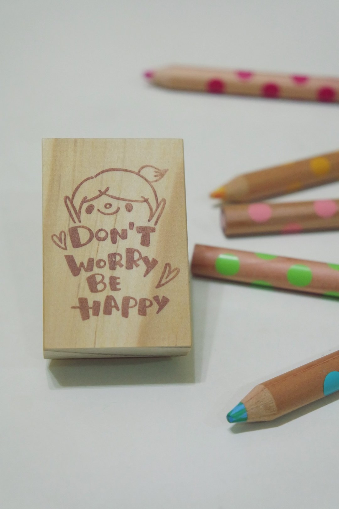 手刻印章 / don't worry be happy - 印章/印台 - 橡胶 