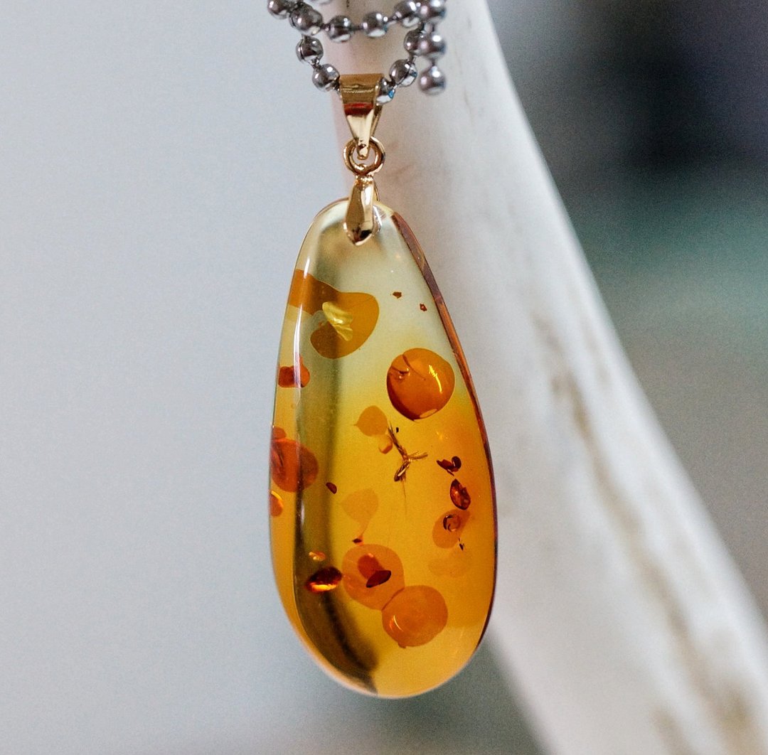 波罗的海东欧花珀吊坠 ( Baltic Amber Pendant-3 ) - 项链 - 水晶 