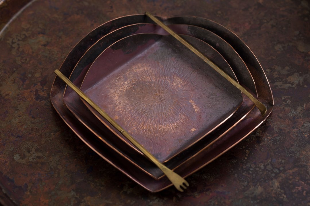 Chadō - 分则合皿 - 无分盘 Tea Plate large - 茶具/茶杯 - 铜/黄铜 红色