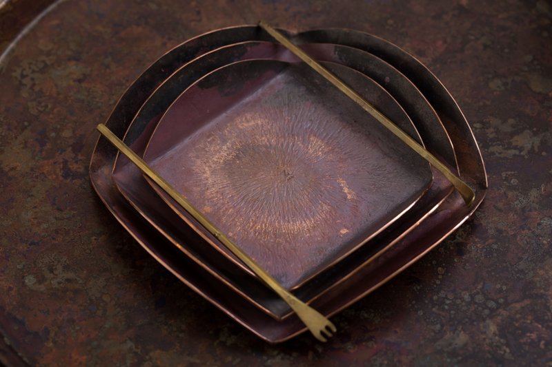 Chadō - 分则合皿 - 无分盘 Tea Plate large - 茶具/茶杯 - 铜/黄铜 红色