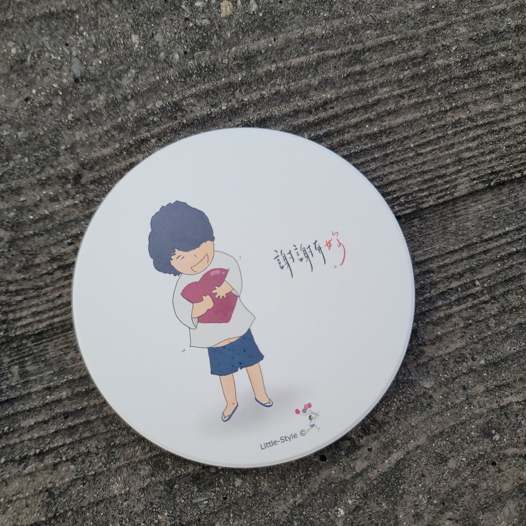 吸水杯垫-谢谢有妳 - 杯垫 - 其他材质 白色