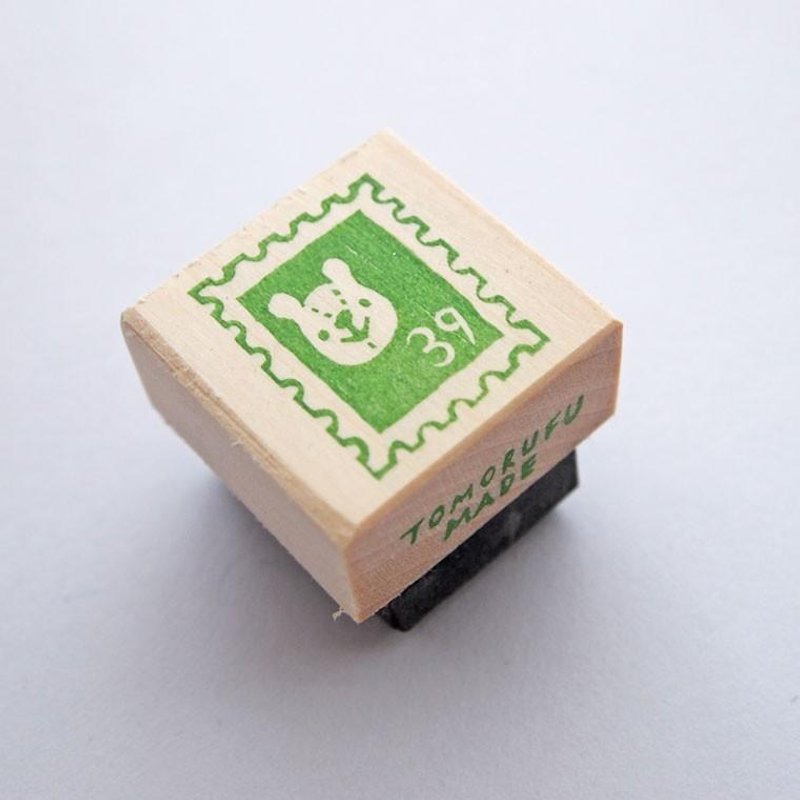 Eraser Stamp No.39 Teddy Bear thank you - 印章/印台 - 木头 咖啡色