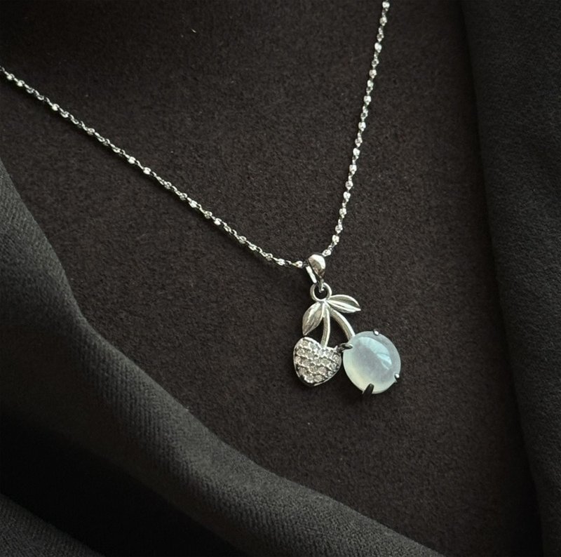 玲靛翡翠【吉祥樱桃】天然翡翠纯坠饰 P348 - 项链 - 玉石 透明