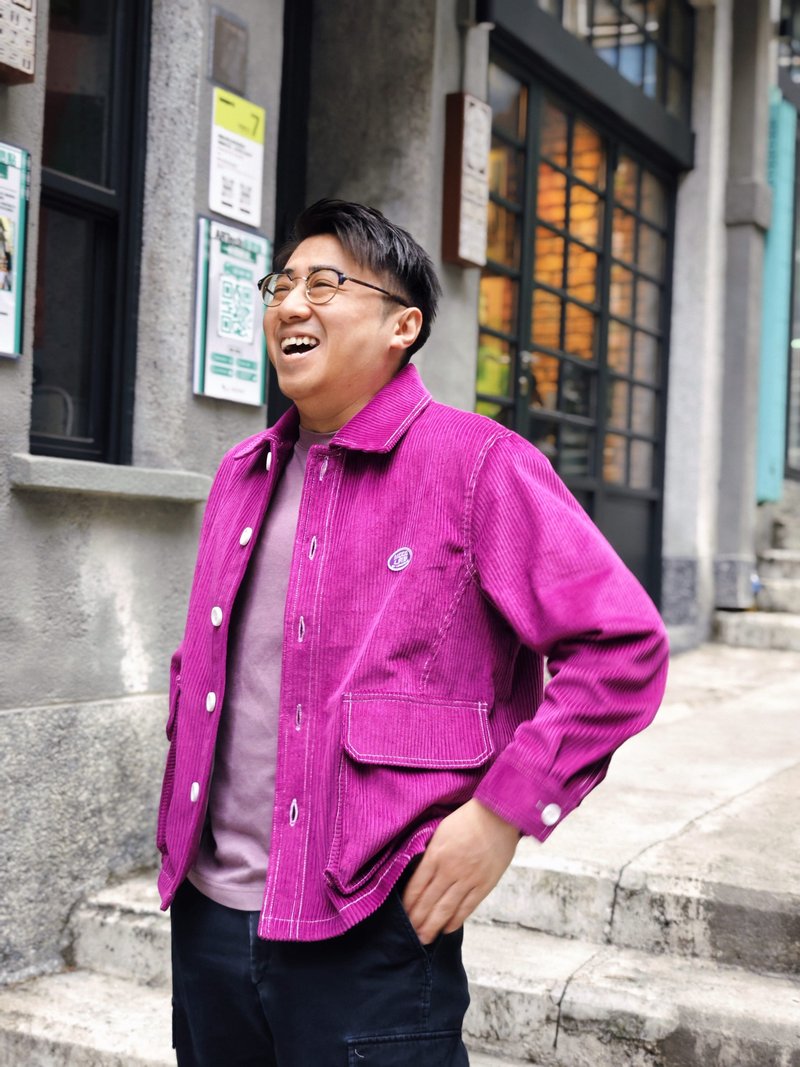 MOODLABBYLORRAINE | 萤光粉灯芯绒工装外套 - 男装外套 - 其他材质 紫色