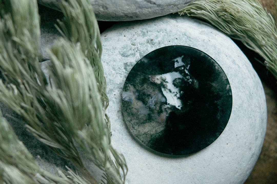 LICHEN 矿石系列-苔藓玛瑙 Moss Agate - 摆饰 - 玉石 绿色