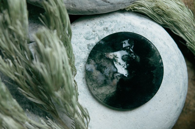 LICHEN 矿石系列-苔藓玛瑙 Moss Agate - 摆饰 - 玉石 绿色