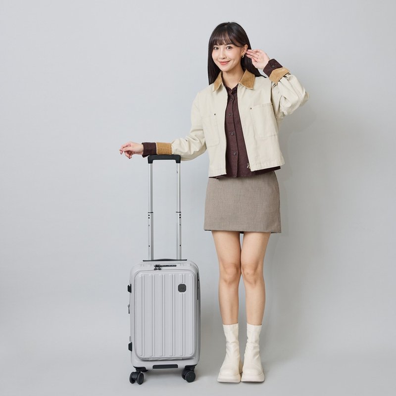 20寸/前开式/PC箱体/Hinomoto静音轮煞车/旅行箱/行李箱-多色任选 - 后背包/双肩包 - 尼龙 灰色