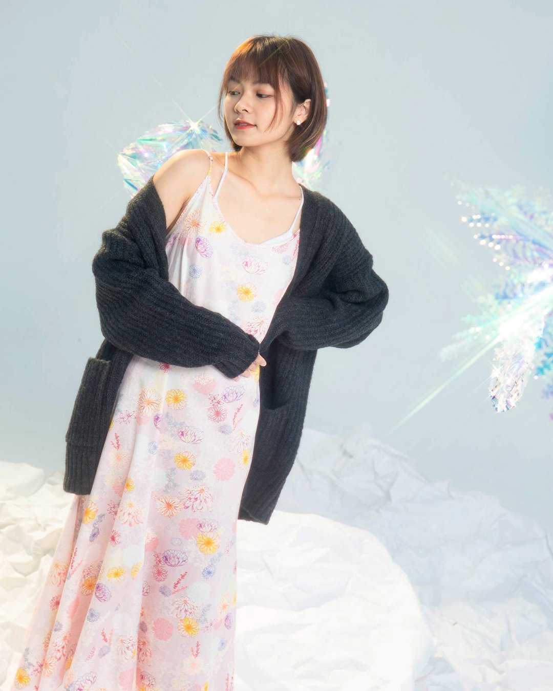 【波丽印花】浮夸鱼尾裙 细肩带洋装 长裙 京都 绚天香 - 洋装/连衣裙 - 棉 