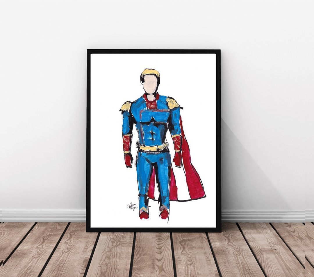 The Boys homelander painting original art, acrylic paints, paper - 墙贴/壁贴 - 纸 多色
