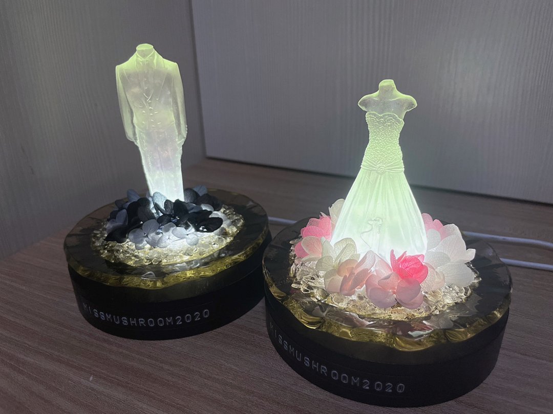 现货 | 干燥花系列新人造型小明灯 | 婚礼灯饰 - 摆饰 - 水晶 多色