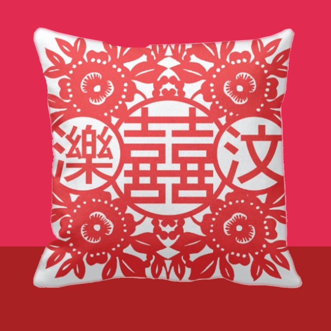 【结婚礼物】定制化结婚礼物-囍(双圈)结婚抱枕-订制 - 枕头/抱枕 - 聚酯纤维 红色