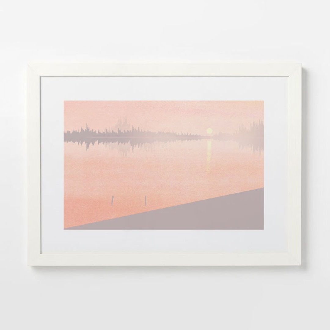定制声波艺术装饰画 抽象画 声音的风景 周年纪念 圣诞礼盒 - 海报/装饰画/版画 - 纸 红色