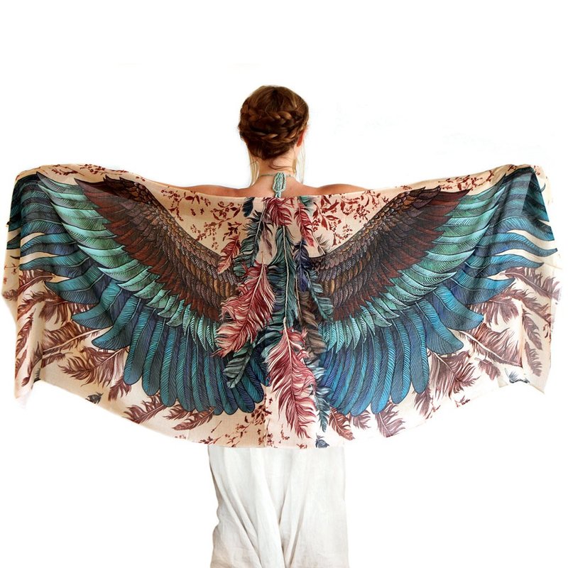 Exotic Scarf - cotton - 丝巾 - 其他材质 蓝色