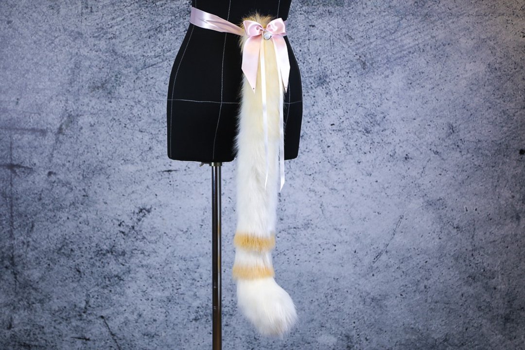 Blonde Kitten Tail Faux Fur Tail - 其他 - 其他人造纤维 白色