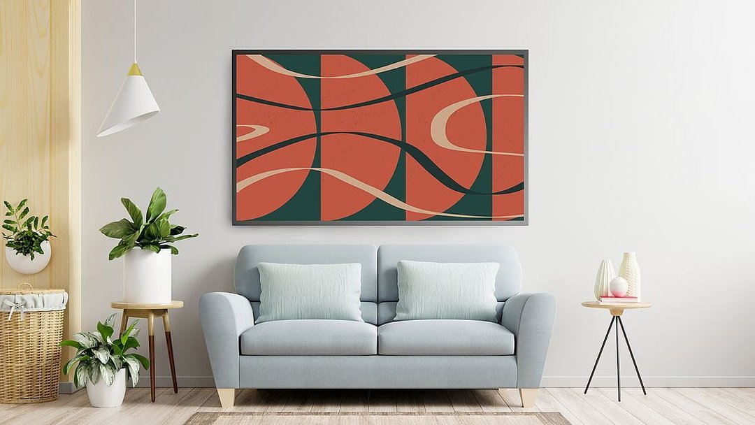 Samsung Frame TV art abstract digital download, 藝術為 三星 The Frame 美學電視 抽象的 - 墙贴/壁贴 - 其他材质 橘色