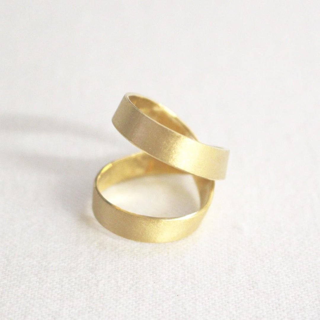 Silver reversible ring gold color - 戒指 - 其他金属 金色