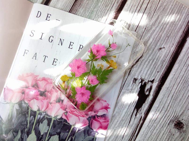 Annys workshop手作押花保护壳, OPPO R11 Plus, 粉色典雅千鸟花 - 手机壳/手机套 - 塑料 粉红色