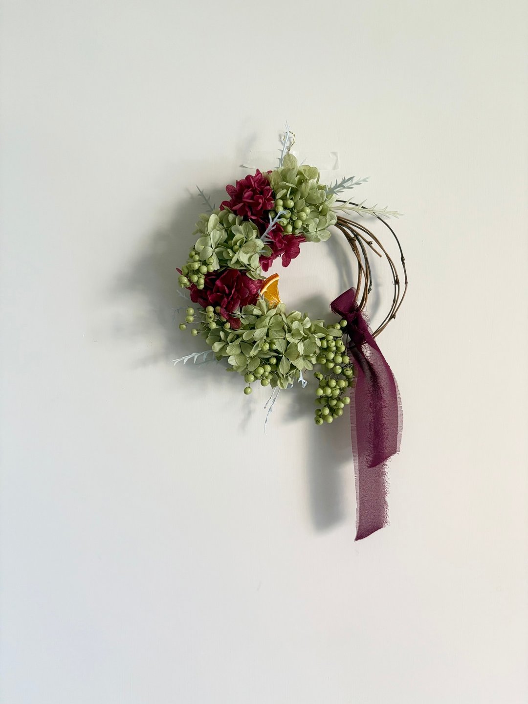 Isabella Chuang专属下单区- 果系永生花圈∣ 绿胡椒果实.绣球花 - 摆饰 - 植物．花 绿色