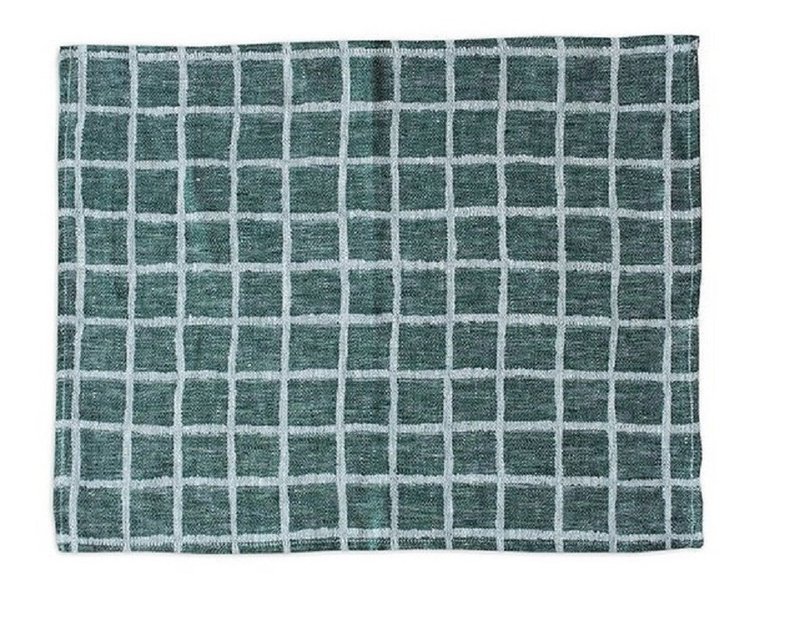 北欧风设计师款 – 方格桌垫(绿) Rutig Place Mat, Green - 餐垫/桌巾 - 棉．麻 绿色