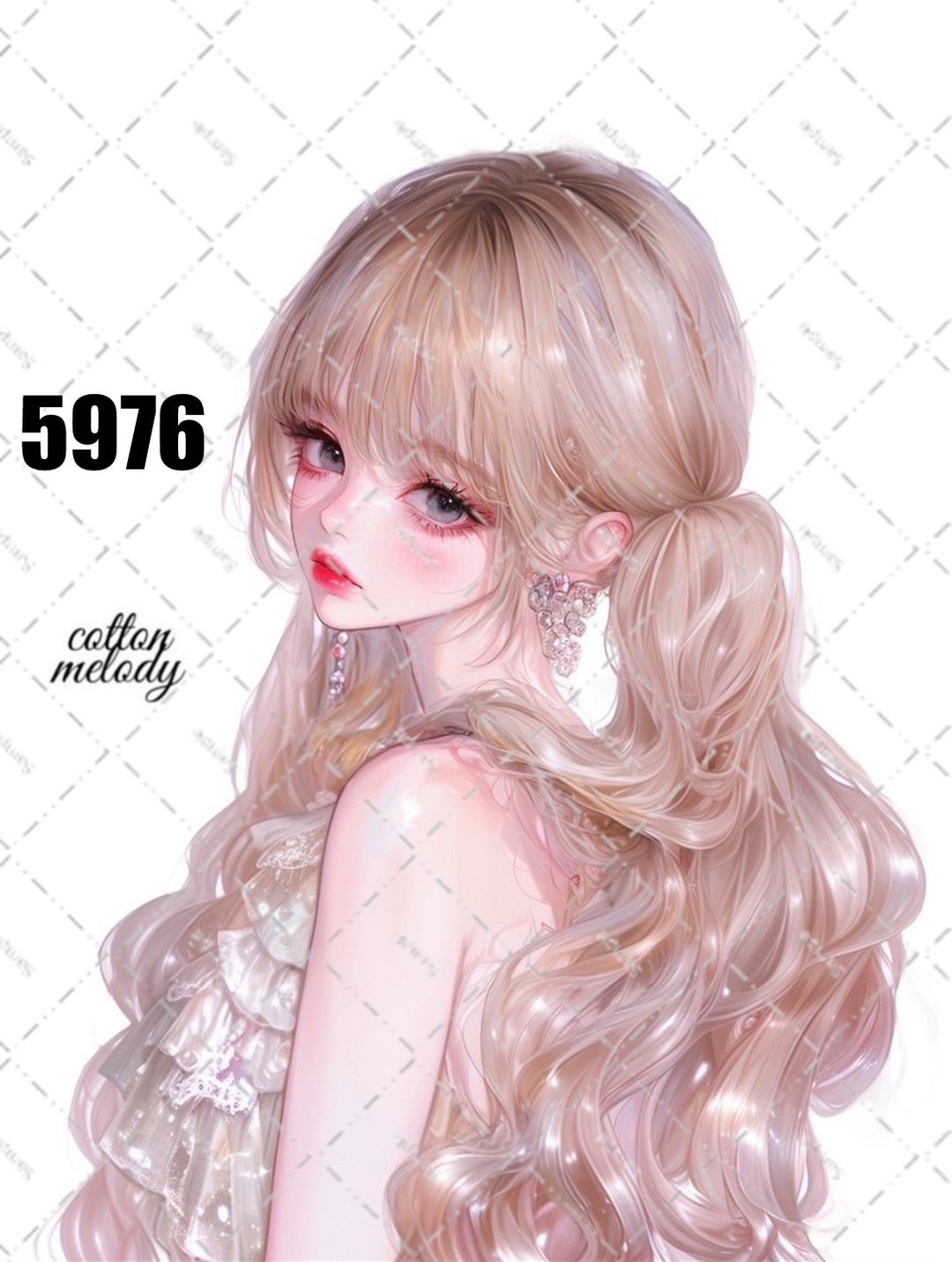 original sticker no.5976 人物贴纸 原创贴纸 人物贴纸 女孩贴纸 原创人物贴纸 - 贴纸 - 纸 