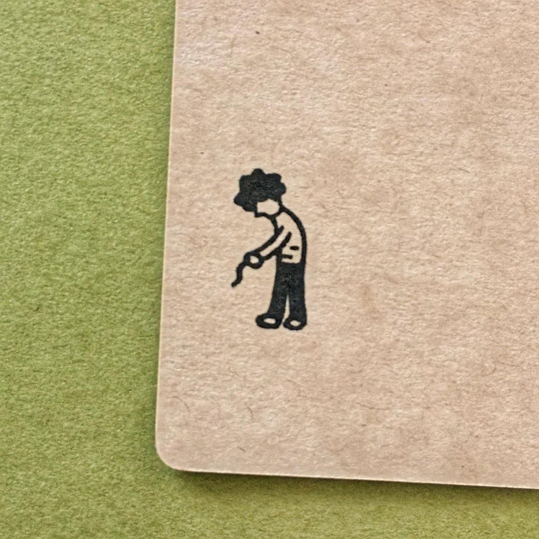 Someone doing something・ rubber stamp・ 20mm series - 印章/印台 - 橡胶 白色