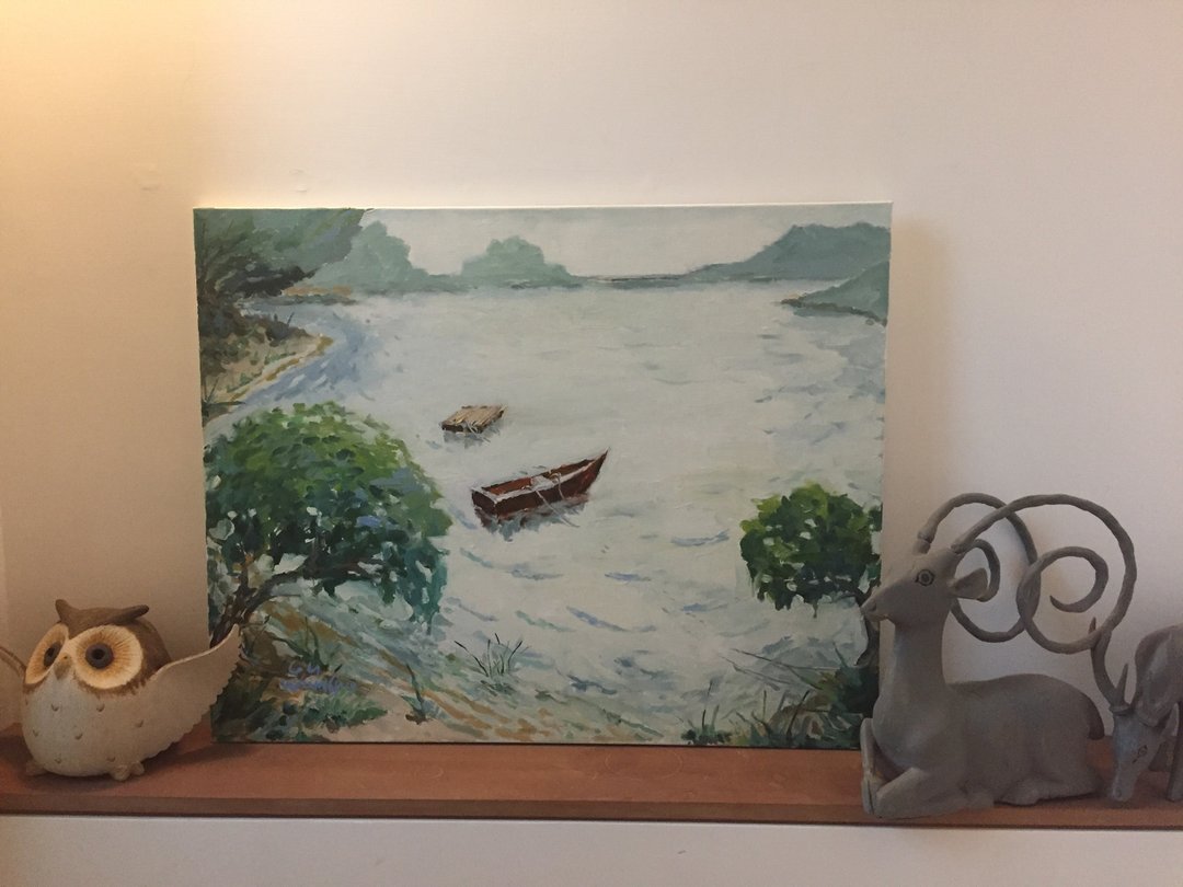 (油画)G.Y.WANG潭的日常─冬阳 - 海报/装饰画/版画 - 颜料 