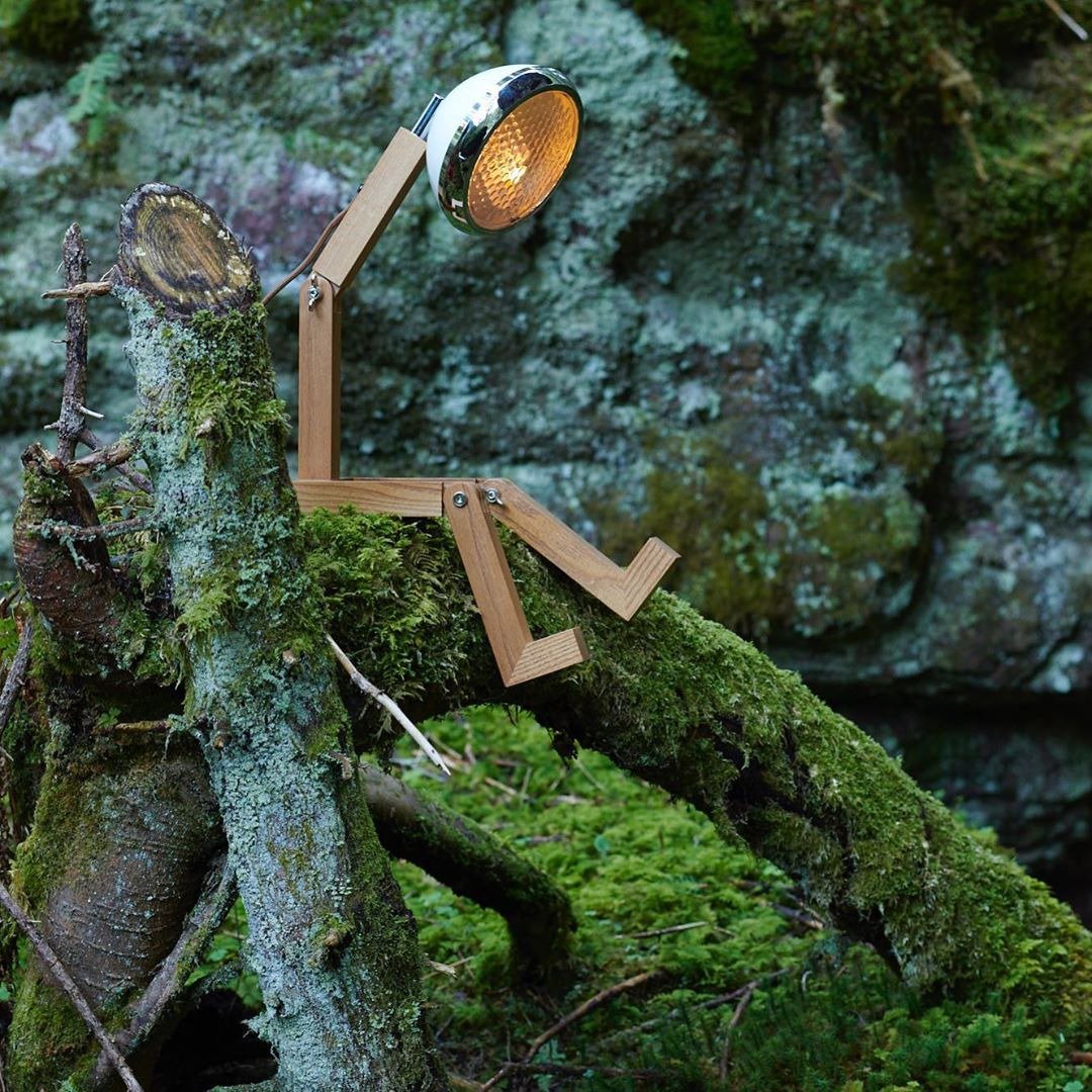 复古白 迷你机器人桌灯USB TYPE - 灯具/灯饰 - 木头 白色