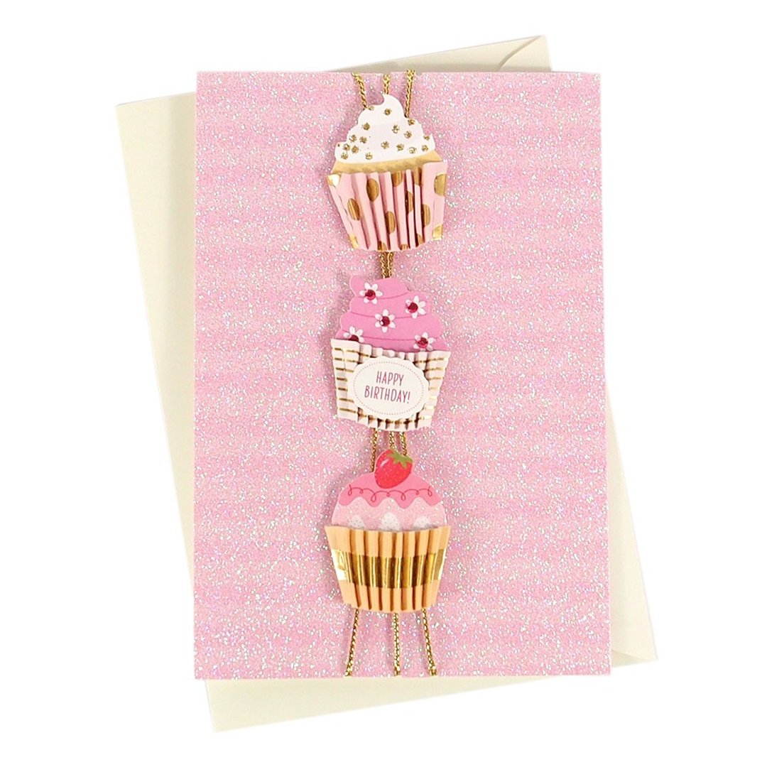 甜美的蛋糕又闪亮【Hallmark-Signature经典手工卡片 生日祝福】 - 卡片/明信片 - 纸 粉红色