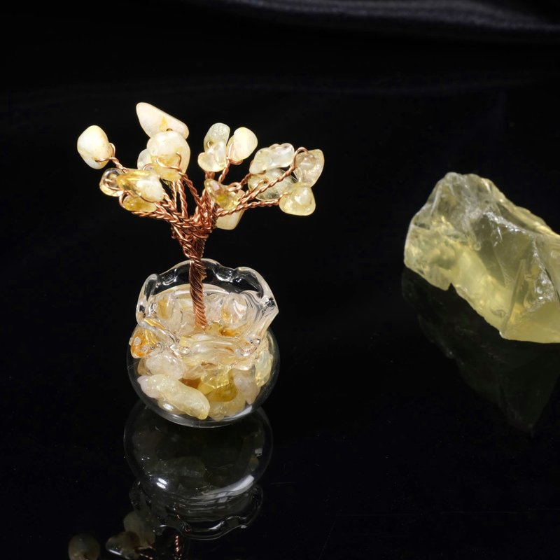 【Make a wish】黄水晶开运招财许愿水晶树 黄晶发财树水晶摆件 - 摆饰 - 水晶 黄色