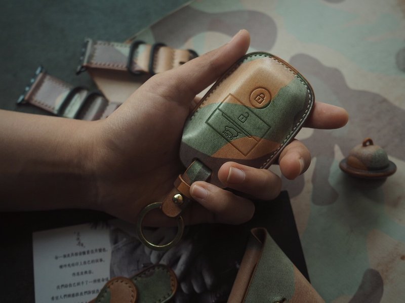 定制化起亚Kia车钥匙套 纯手工牛皮 定制化订制刻字礼物 生日礼物 - 钥匙链/钥匙包 - 真皮 多色