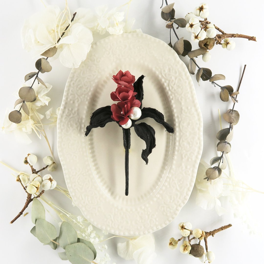 Corsage.| Corsage | Flower brooch | Red. | - 胸花/手腕花 - 棉 红色
