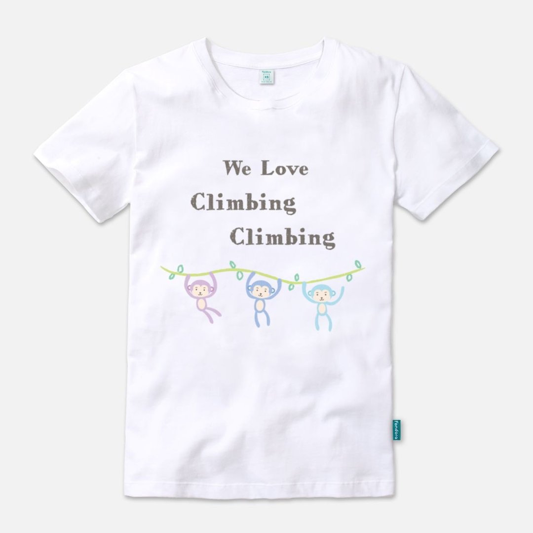 We Love Climbing Climbing - 中性版短袖T-shirt - 中性连帽卫衣/T 恤 - 棉 白色