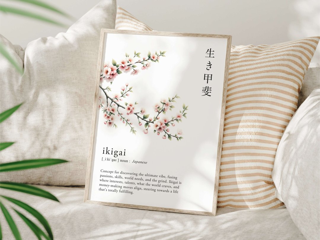 Ikigai 定义 - 日文生命意义 数位印刷壁挂艺术 - 其他数码设计 - 其他材质 